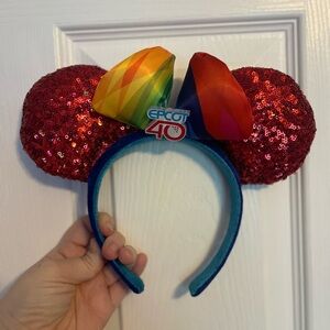 Epcot 40th Anniversary Minnie Mouse Rainbow Ears